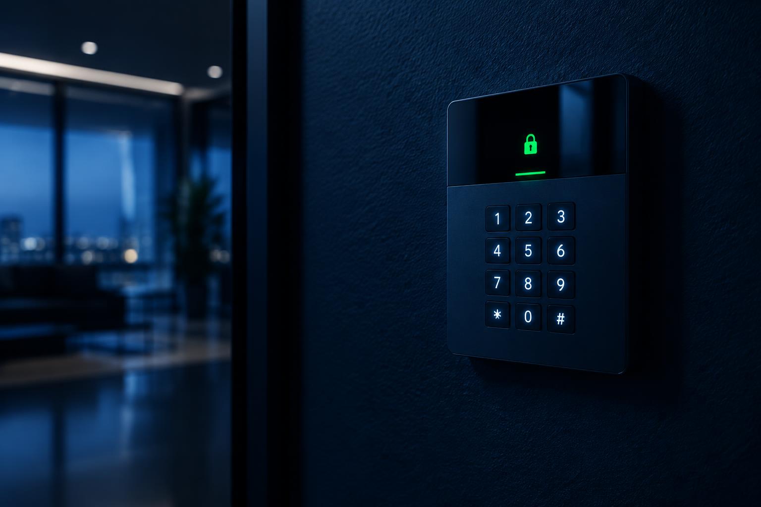 Panel de alarma de intrusión con indicador de sistema armado